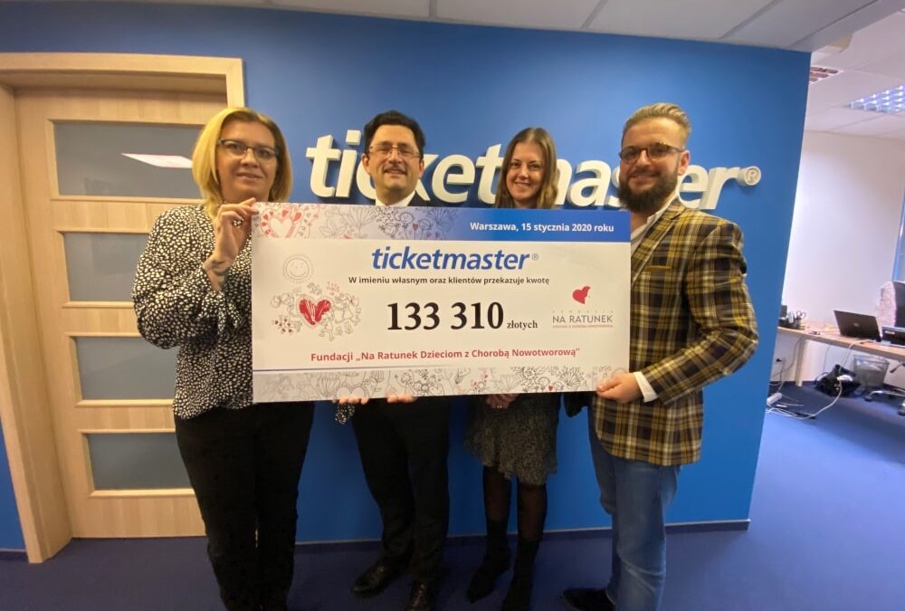 Przyjaciele z Ticketmaster Polska przekazali ogromną kwotę na leczenie dzieci