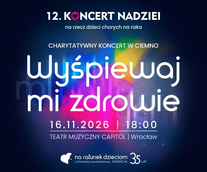 Koncert Nadziei 2026. Pierwszy w&nbsp;Polsce charytatywny koncert w&nbsp;CIEMNO!